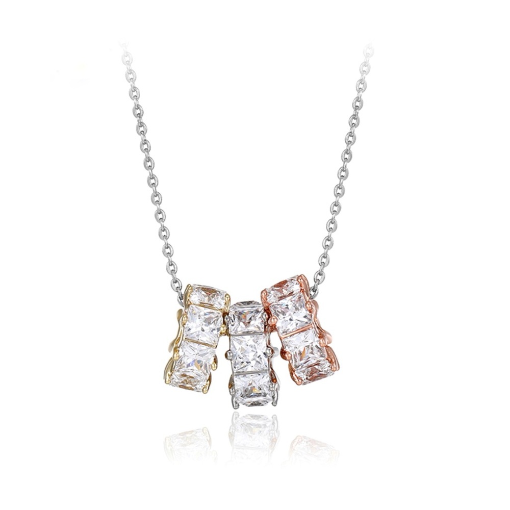 Charm Necklace Platinum Plated Crystal Charms Luxury Jewelry